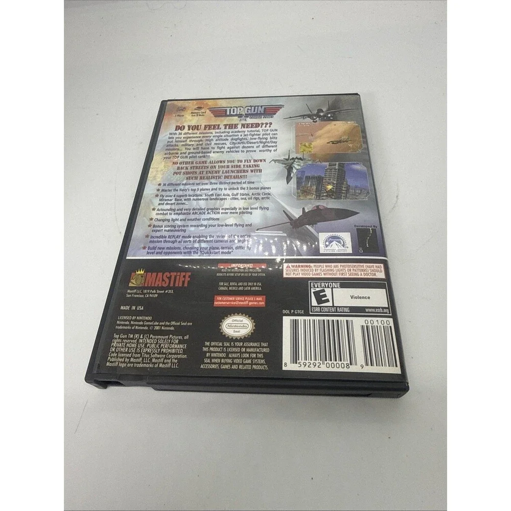 Top Gun - Combat Zones Nintendo GameCube Complete With Manual